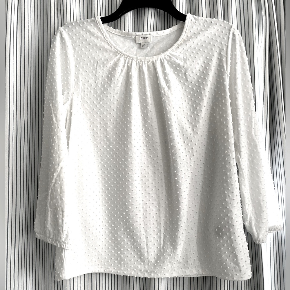 J. Crew Factory Swiss Dot Scoop Neck Tee